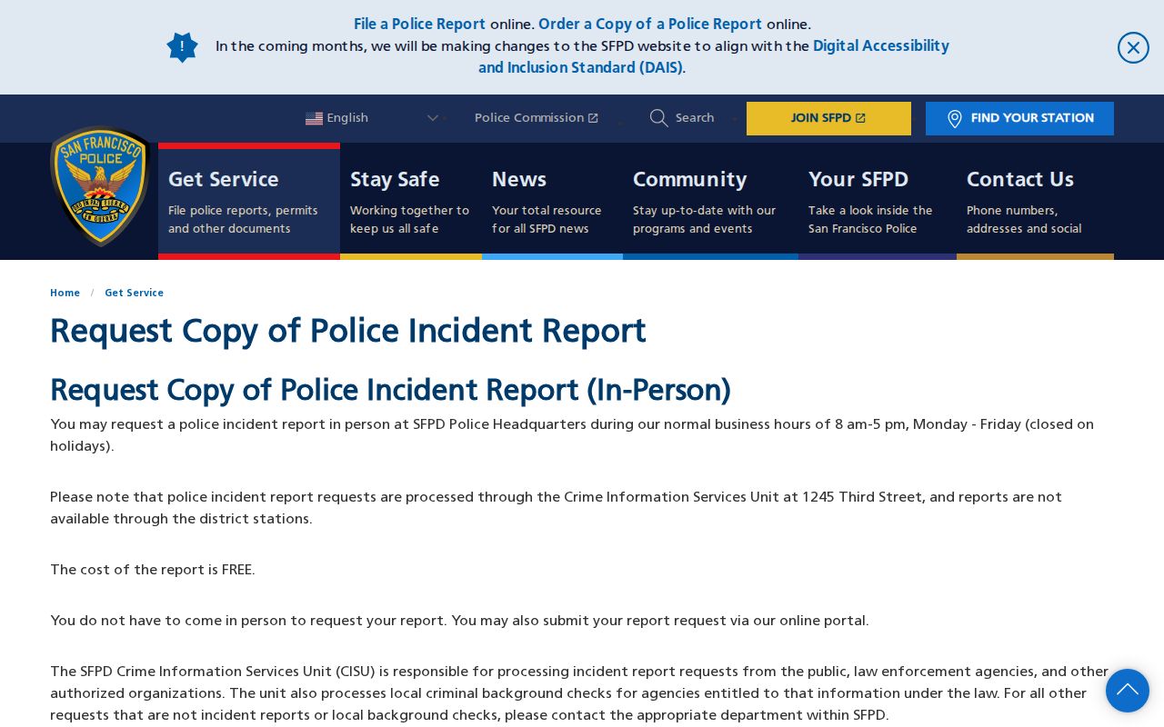 San Francisco County arrest record copy request instructions