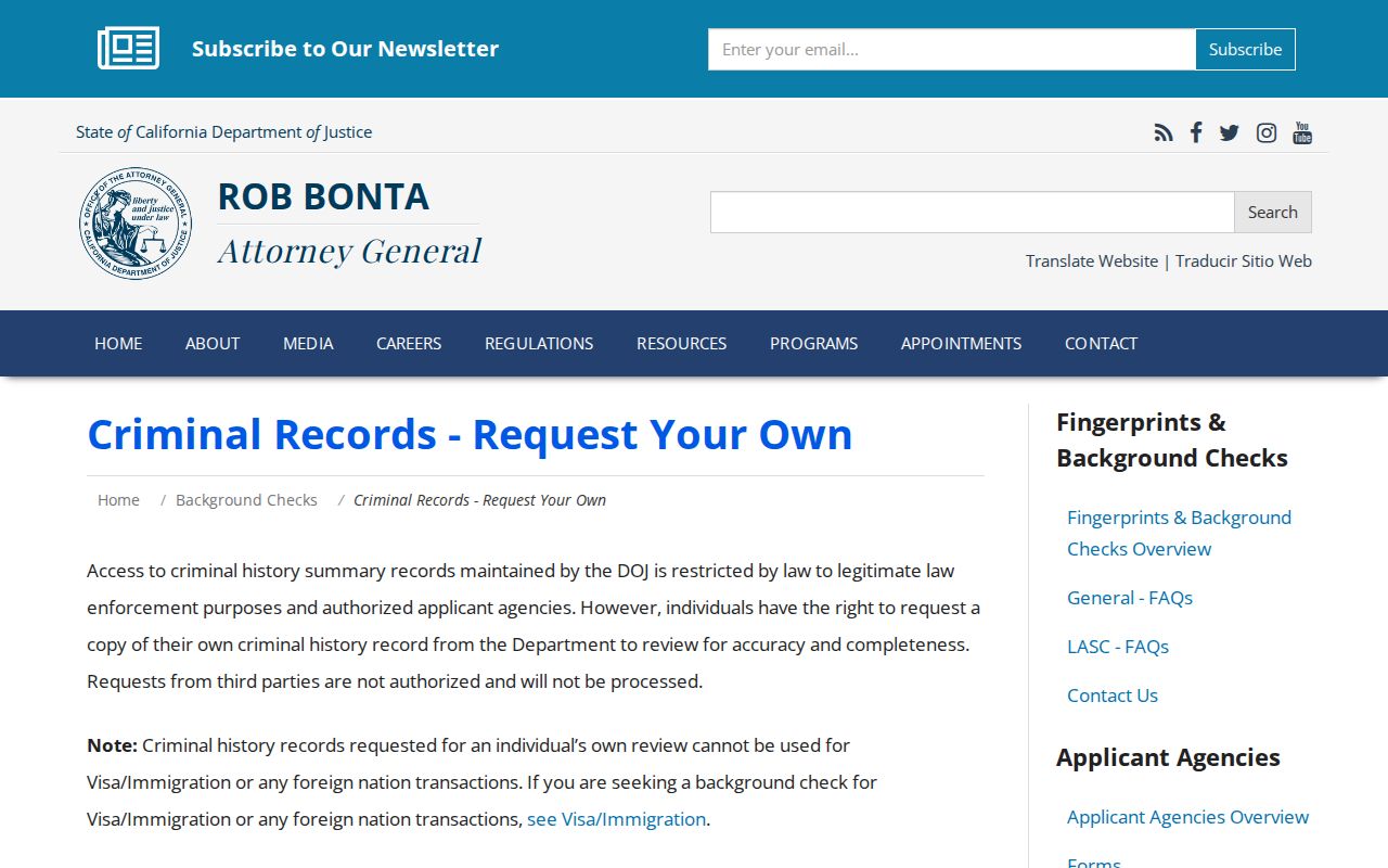 San Francisco County criminal history California DOJ personal record review