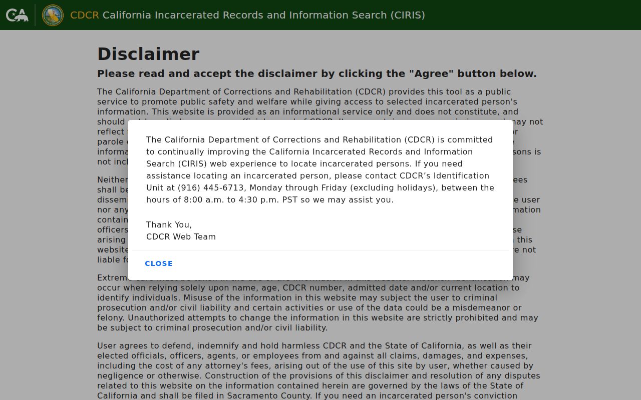 San Francisco County criminal history CDCR incarcerated records search