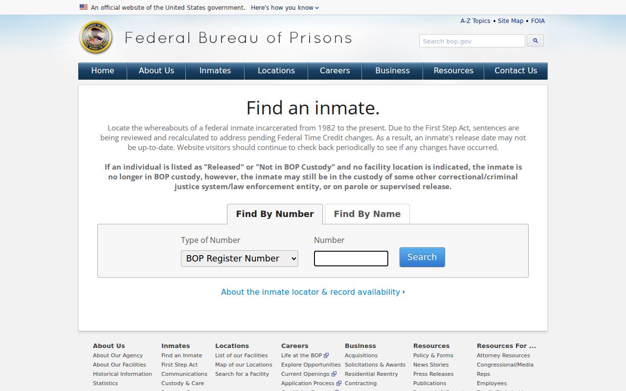San Francisco County criminal history federal inmate locator