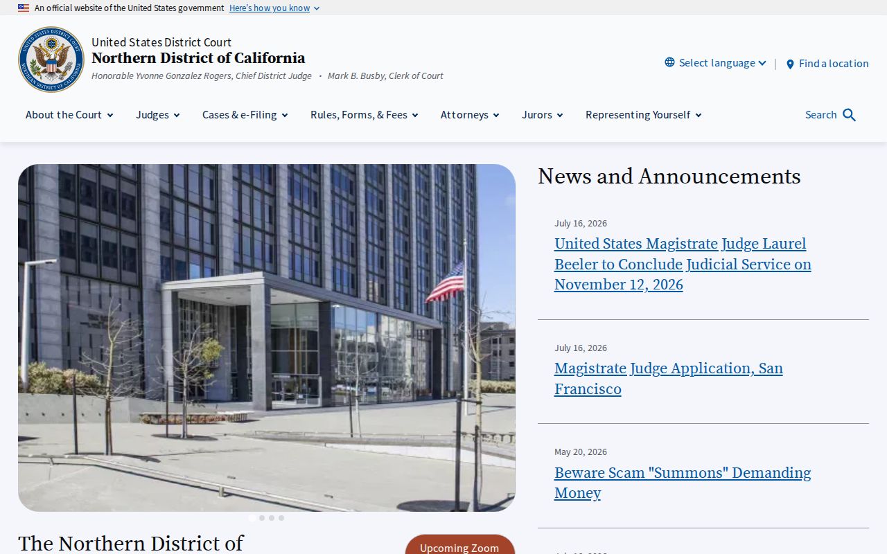 San Francisco County criminal history Northern District federal court