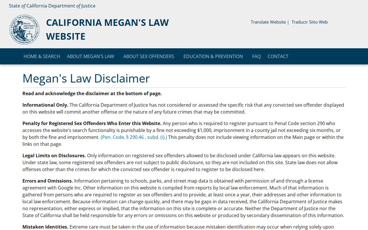 San Francisco County sex offender registry California search gateway