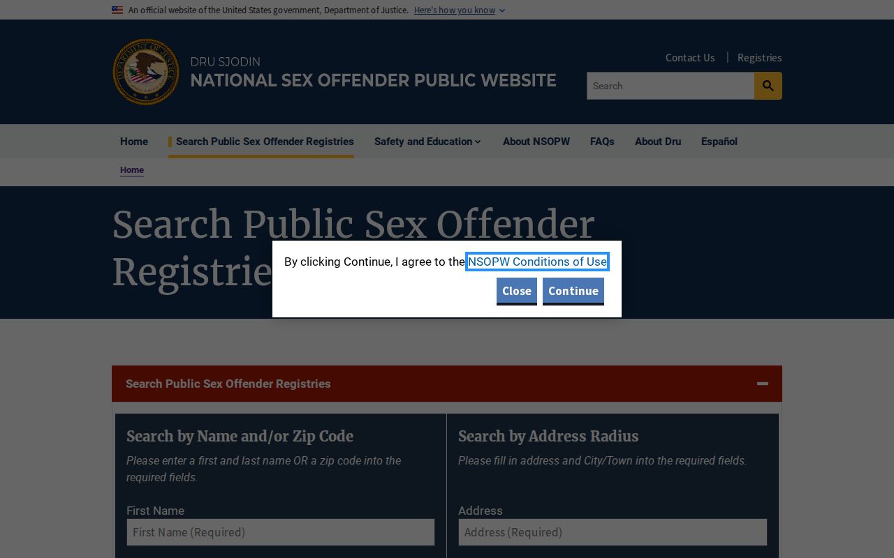 San Francisco County sex offender check NSOPW national search